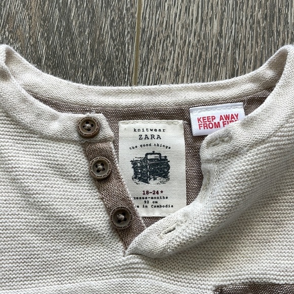Zara boys cream sweater 18-24 months - Picture 2 of 2